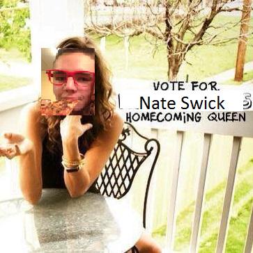 PickSwick4HOCO's tweet photo. A vote for Nate Swick is a vote for Pizza! #PickSwick2015 @HocoQueenMegan http://t.co/thZ0p9AKwx