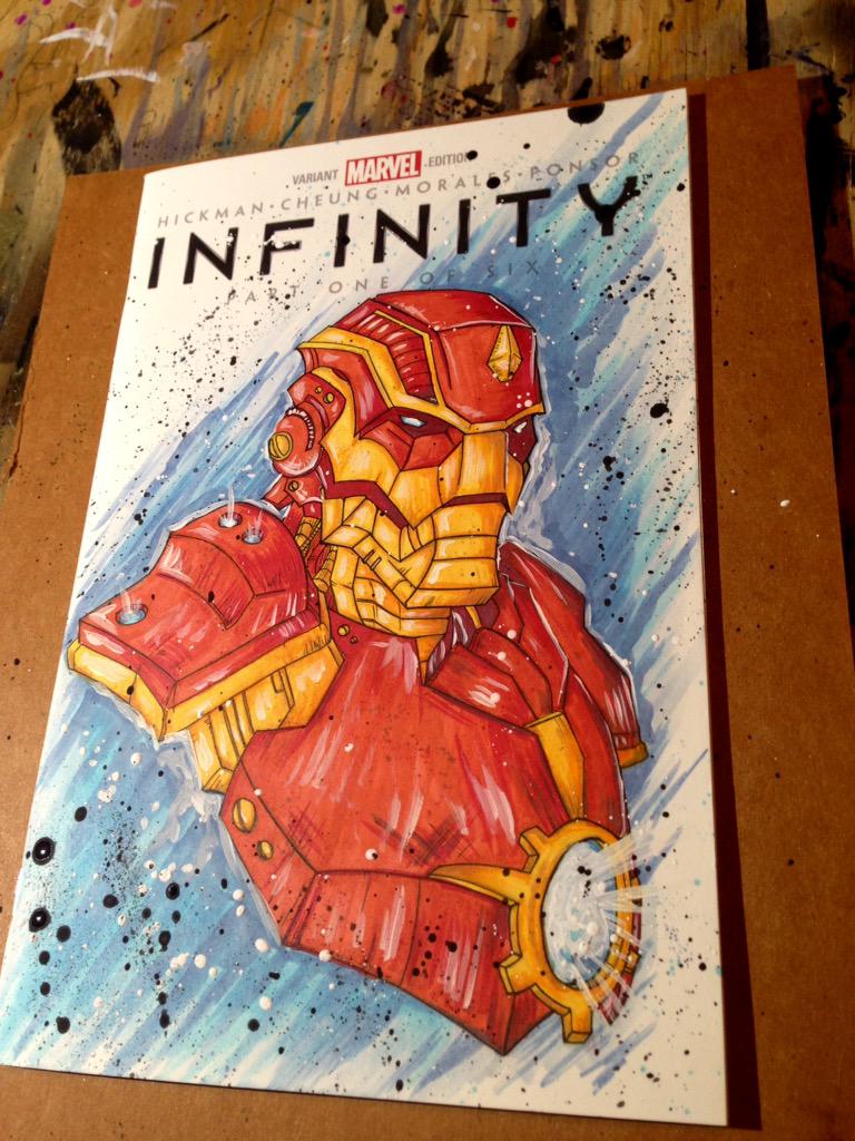 MEGAPOTATO_SHOW's tweet photo. I made this- #ironman on a @Marvel #sketchcover #marvel #leadheavy @Avengers http://t.co/YHI8p8jf0W