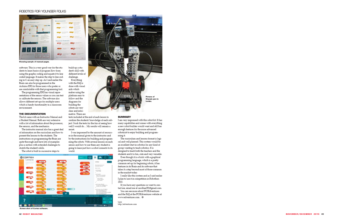 #PCSV has a glowing review for RiQ and the PCS team from Robot Magazine. Great job guys! Hits newsstands this month.