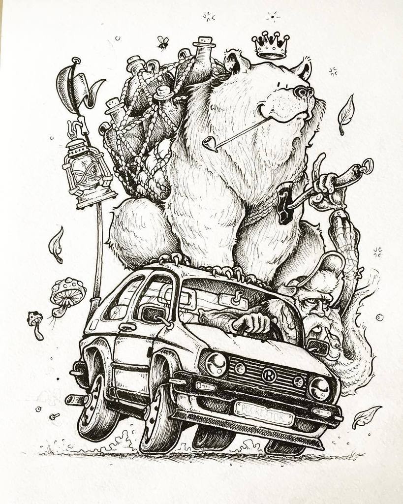Finally got around to finishing this piece, makes me feel gooood!! #bear #art #artos #volk… ift.tt/1Pl3OnH