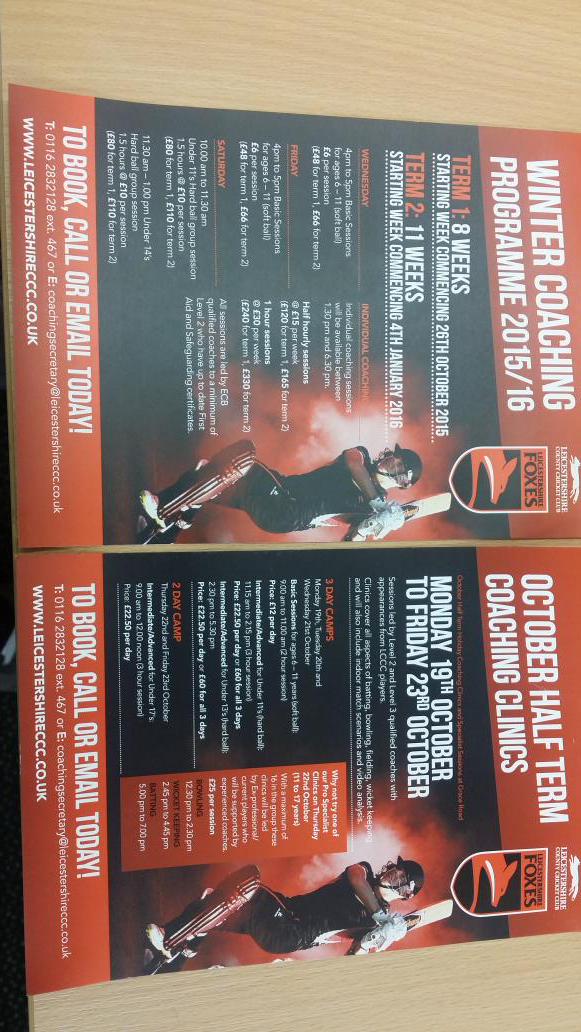 dipspatel5's tweet photo. Book a place on Leicestershire County CC Winter Coaching Clinics, Oct Half-Term Camps and Pro Specialist Sessions. http://t.co/5pQ7TlOrlX