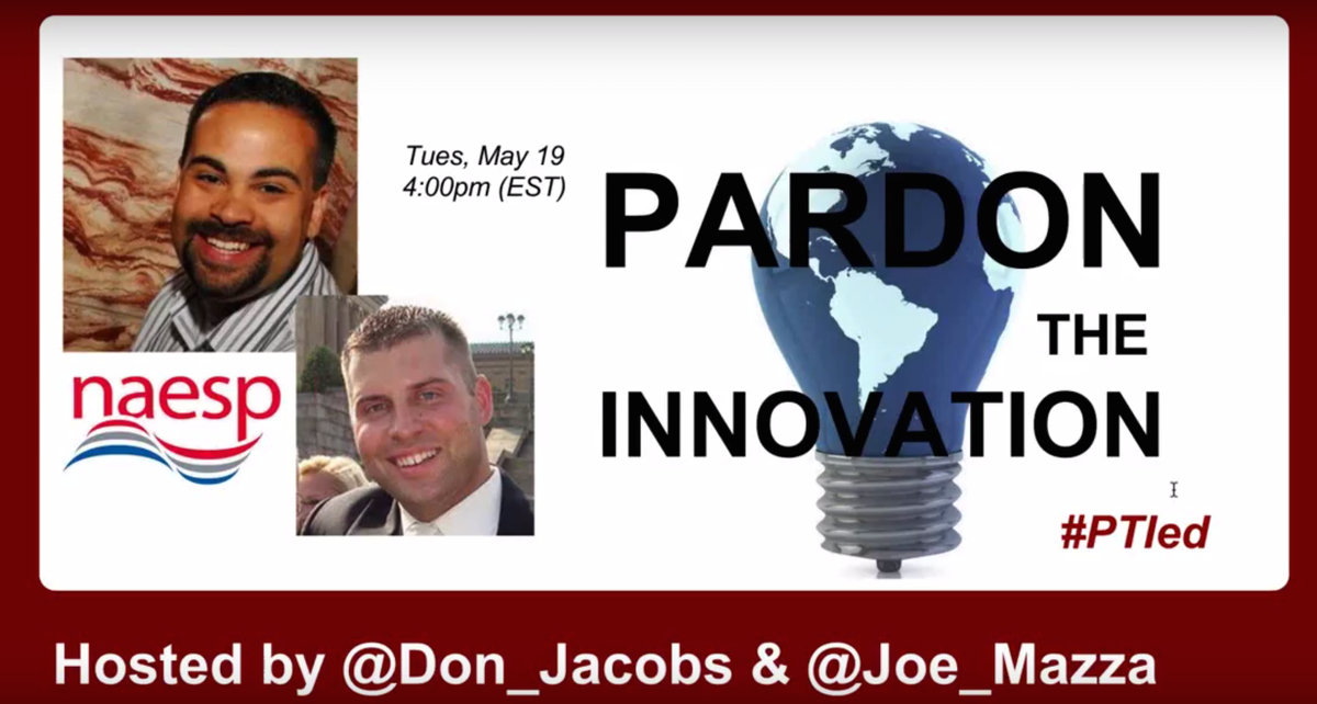 eduvoxers's tweet photo. New from @MCiLab: "Pardon The Innovation" an @NAESP/@MCDPEL Webinar inspired by @PTI http://t.co/otxKswrBlZ http://t.co/vNeXmY7JFg #ptiED