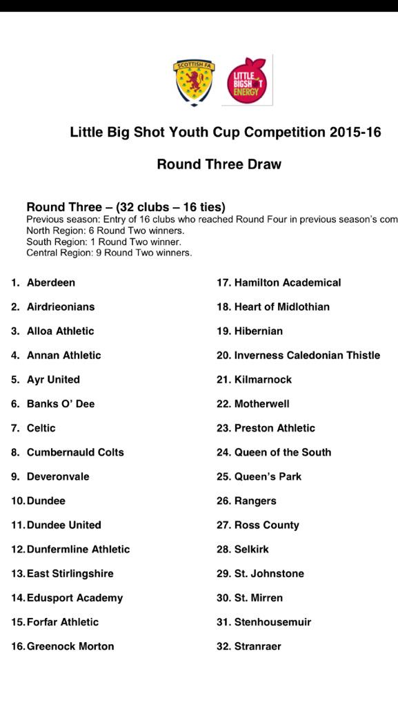 EdusportAcademy's tweet photo. Last 32 of the Scottish Youth Cup. Draw to be made at Hampden Park tomorrow. http://t.co/0URaliI6Wa