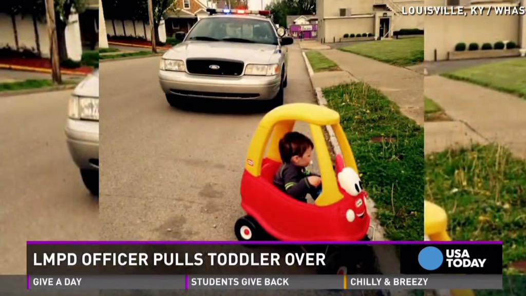 SFPDCares's tweet photo. #Police Officer pulls over Toddler! http://t.co/dExSo8Awm9 please Retweet!   #GoodCop @pwafl @PoliceOne http://t.co/dpPTOQ9GFa