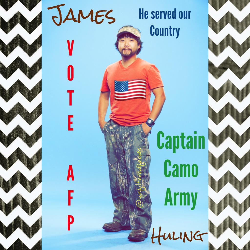 UnfilteredFeeds's tweet photo. π¨π¨π¨5 mins!!! GO GO GO http://t.co/uzLPPtVWBU #James4AFP #BBLF #BB17 #CaptainCamoArmy http://t.co/NaECgIxAbG