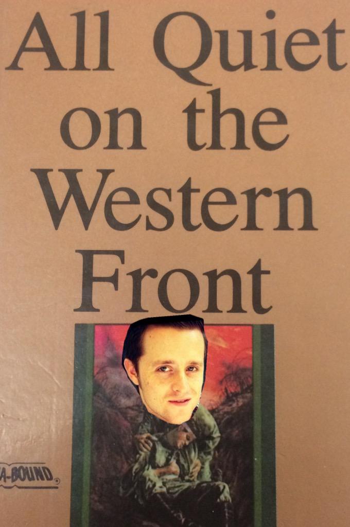 ColeHaft's tweet photo. When Mr. Foster makes you read so much for his class he basically becomes Paul ... #RIPPaulBaumer http://t.co/6JA0r4c0wC