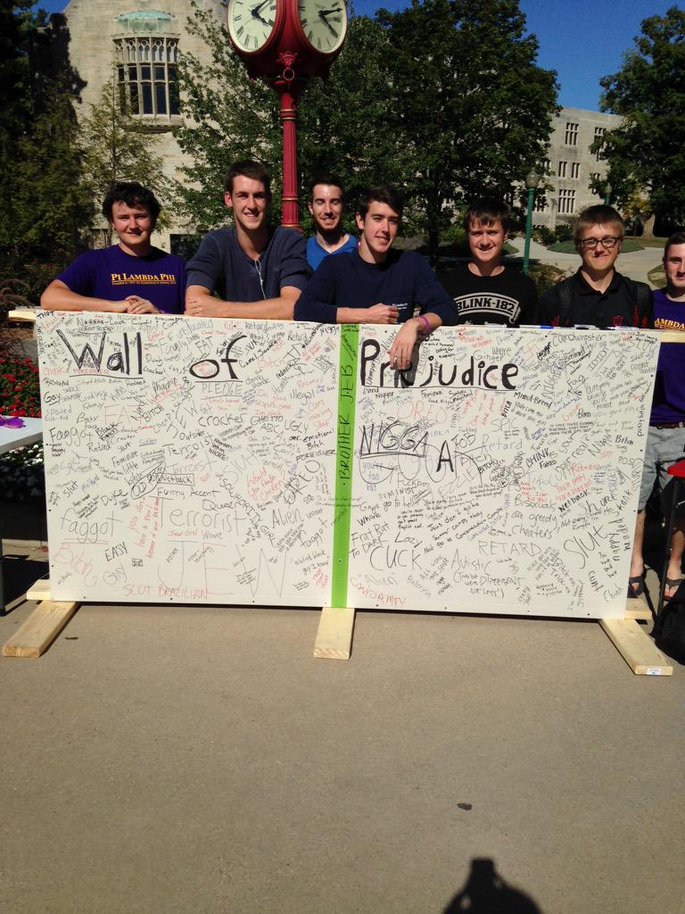 IndianaGreeks's tweet photo. The men of @PilamBtown have a great week of events for the elimination of prejudice. Stop by the Ballentine tower! http://t.co/ZHaqz6Jgsi