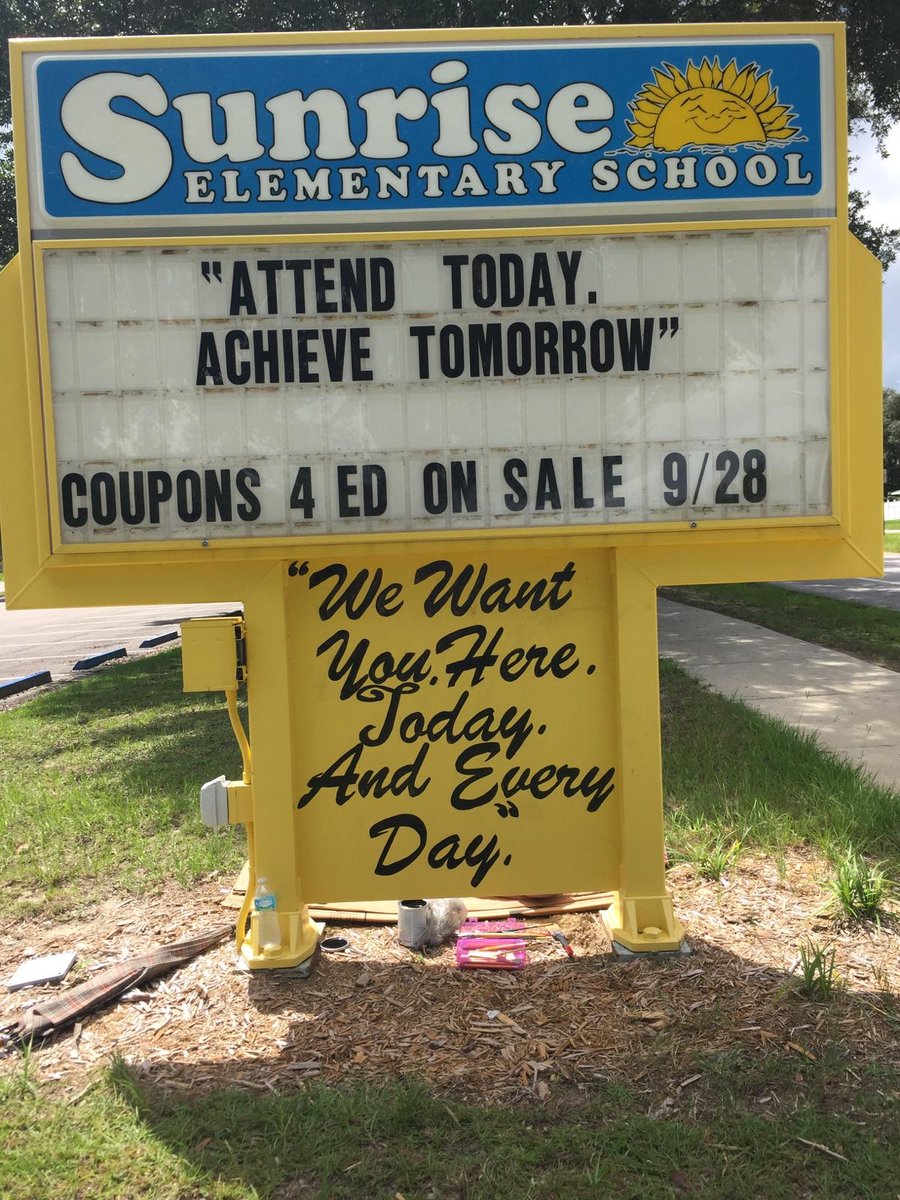 MarionCountyK12's tweet photo. Making attendance a top priority @ Sunrise Elementary! Because it really does matter! #AttendanceMatters #TomynTweets http://t.co/hG5jm8Zk6Q