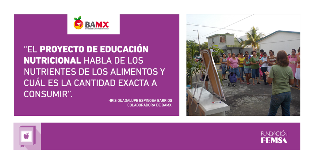 Con el proyecto de Educación en Nutrición en @BAlimentosMX, enseñamos a comer balanceadamente. #FundaciónFEMSA