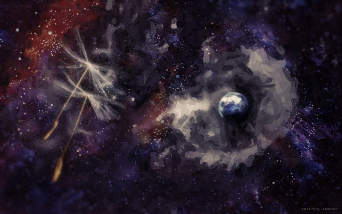 doctorow's tweet image. We just published Dandelion, the brilliant and moving debut sf story by Leo Vladimirsky boingboing.net/2015/09/21/dan…