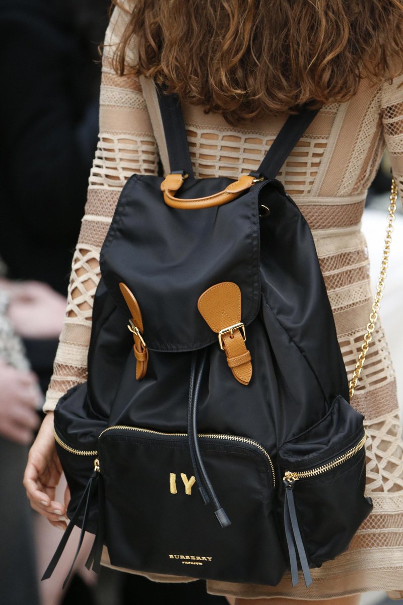 lesbranches_'s tweet photo. Contrast of carved designs and cassual #backpacks in #Burberry collection @Burberry #FashionWeek http://t.co/Tx58v3mW8L
