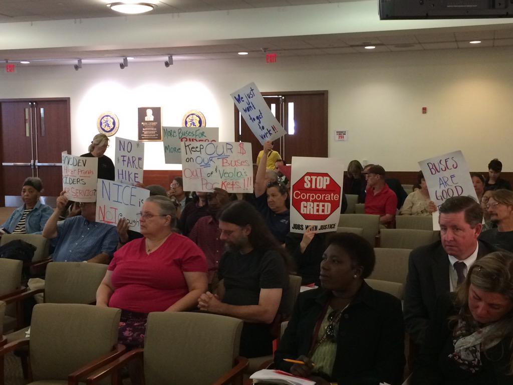 LI Bus Riders' Union &amp; allies say NO to <a href="/theNICEbus/">NICE Bus</a> #farehikes &amp; #routecuts! <a href="/LongIslandBRU/">LI Bus Riders' Union</a> <a href="/thenyic/">New York Immigration Coalition (NYIC)</a> <a href="/Local338/">Local 338 RWDSU/UFCW</a>