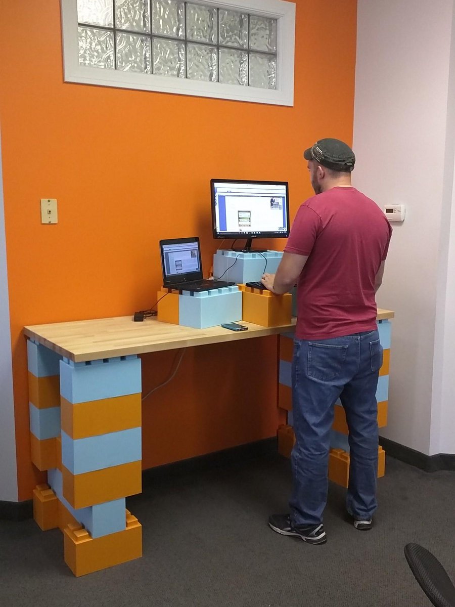 osctechlab's tweet image. New Lego standing desk at the tech lab!