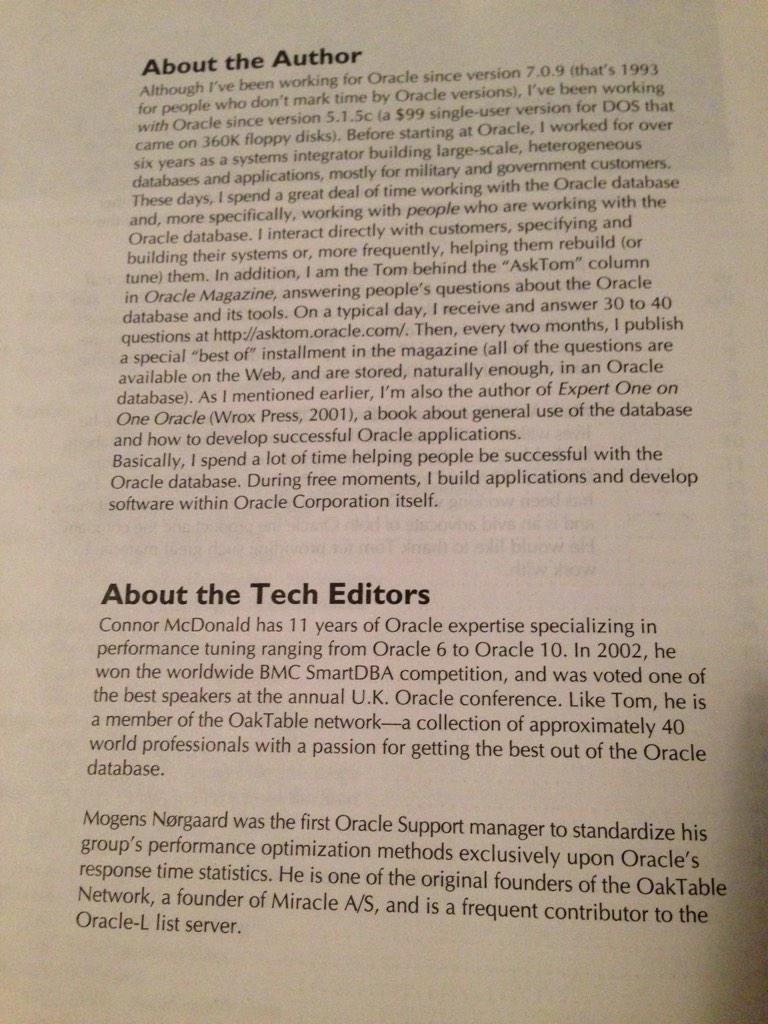 horiaberca's tweet photo. Open "Effective Oracle by Design" by Tom Kyte, find @connor_mc_d as Tech Editor. #expectbest http://t.co/i82DKZq27P http://t.co/rYqMmOT0Vi