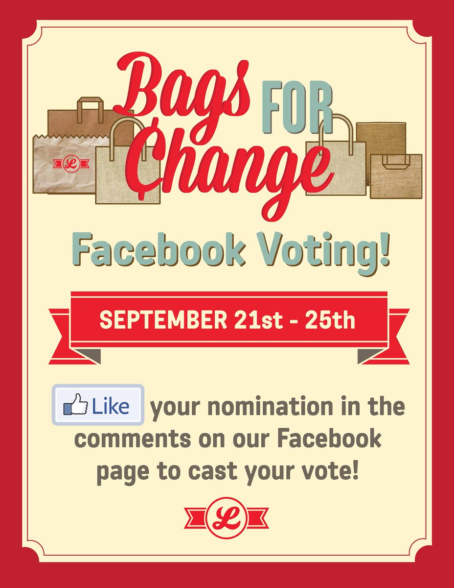 BBBSmidfl's tweet photo. Visit our Facebook page and VOTE for our organization to be the new Bags for Change partners for the next 3 months! http://t.co/QRhcJTMWAO