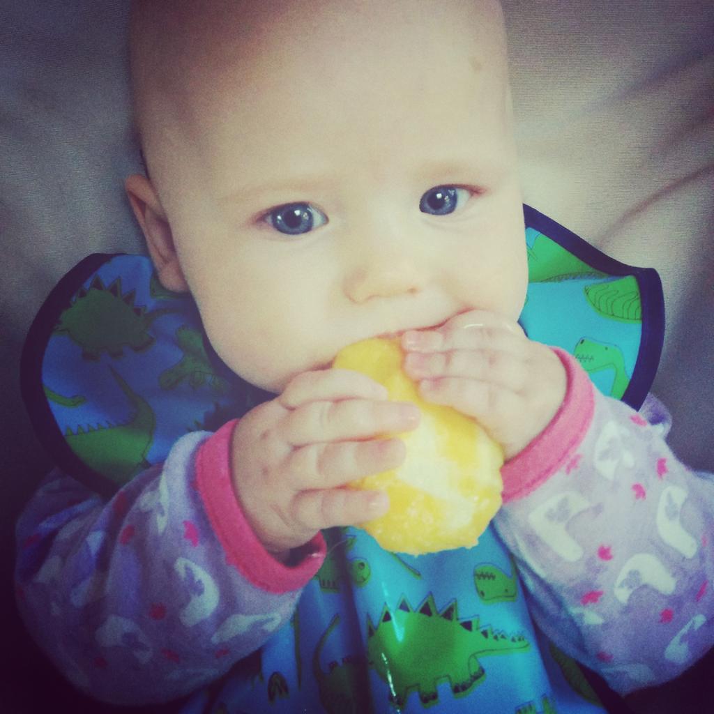 Started weaning today... Mango went down a storm!  #blw