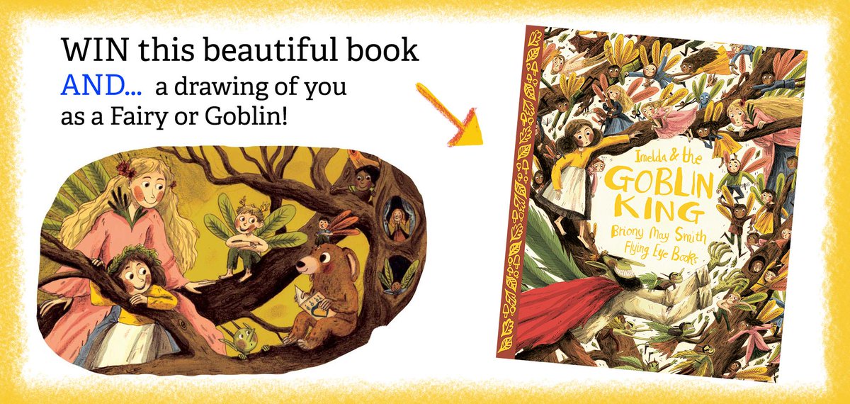 Karlwheel's tweet photo. The #Mudwaffler is having a giveaway! 
RT to enter to WIN Imelda &amp; the Goblin King &amp; a drawing by .@BrionyMaySmith! http://t.co/6czbL1zsyN