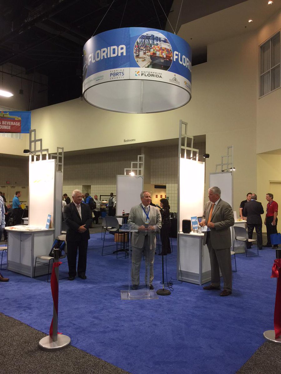 NassauFL's tweet photo. James Hertwig @fecrwy with Bill Johnson at #IntermodalEXPO15 Promoting #Florida's logistics #MeetNassauFL http://t.co/WqDOHVOGFH