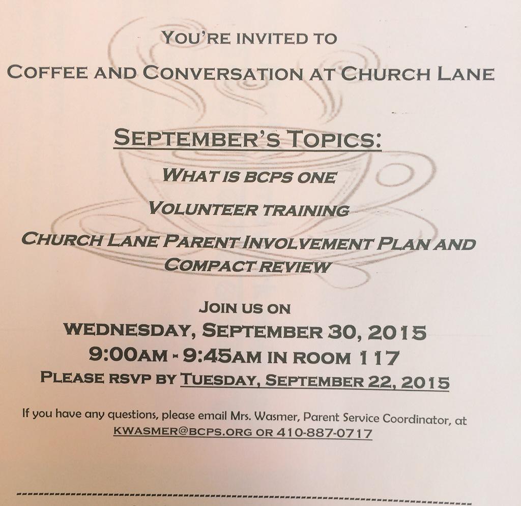 CLETS_SDT's tweet photo. CLETS parents and community, don't forget to join our Coffee and Conversation! #bcpslh http://t.co/f6xR5KOICR