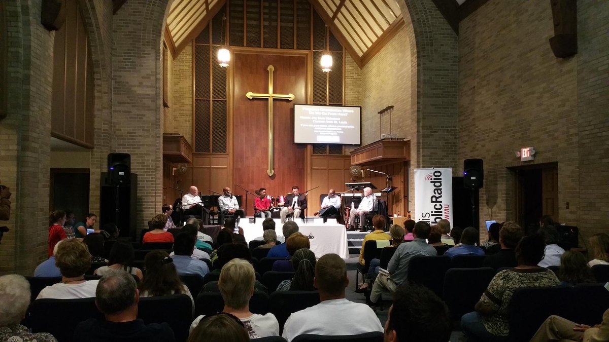 ClarissaHayward's tweet photo. Congratulations, @stlpublicradio, you have an #allmalepanel! “@Bob_Hudgins Where Do We Go From Here? #DCFerguson http://t.co/oIqTY5etvQ”
