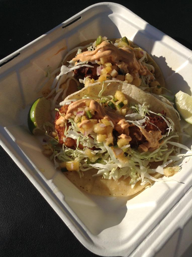 otgsf's tweet photo. Happy Monday! Check out the Baja Style fish tacos from #Samschowdermobile at OtG Belmont. Open 5-9 pm. See you soon! http://t.co/nVxpSWiDjW