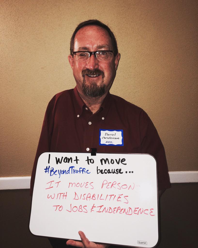 USDOT's tweet photo. Darrel C. from #PHX: "It moves persons with disabilities to jobs and independence." #SunCorridor #BeyondTraffic http://t.co/XFqM6FCpgx
