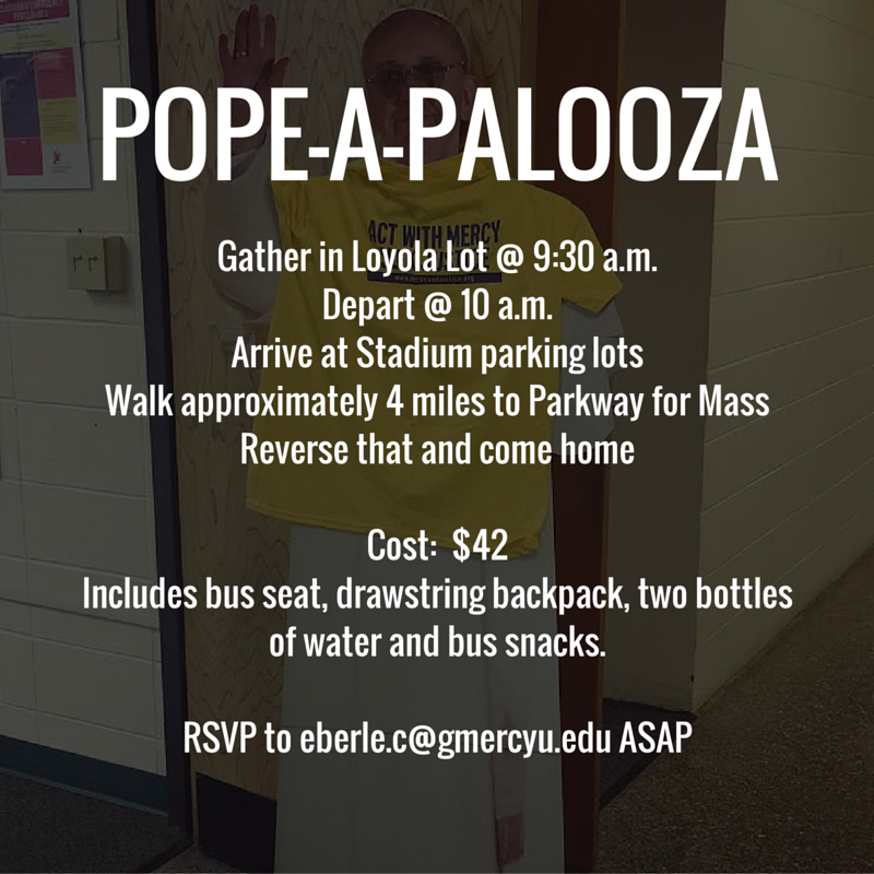 GMercyU's tweet photo. Join GMercyU in this once-in-a-lifetime opportunity! Hurry before all the seats are taken! #GMercyUPope http://t.co/efTRzwcJ2D