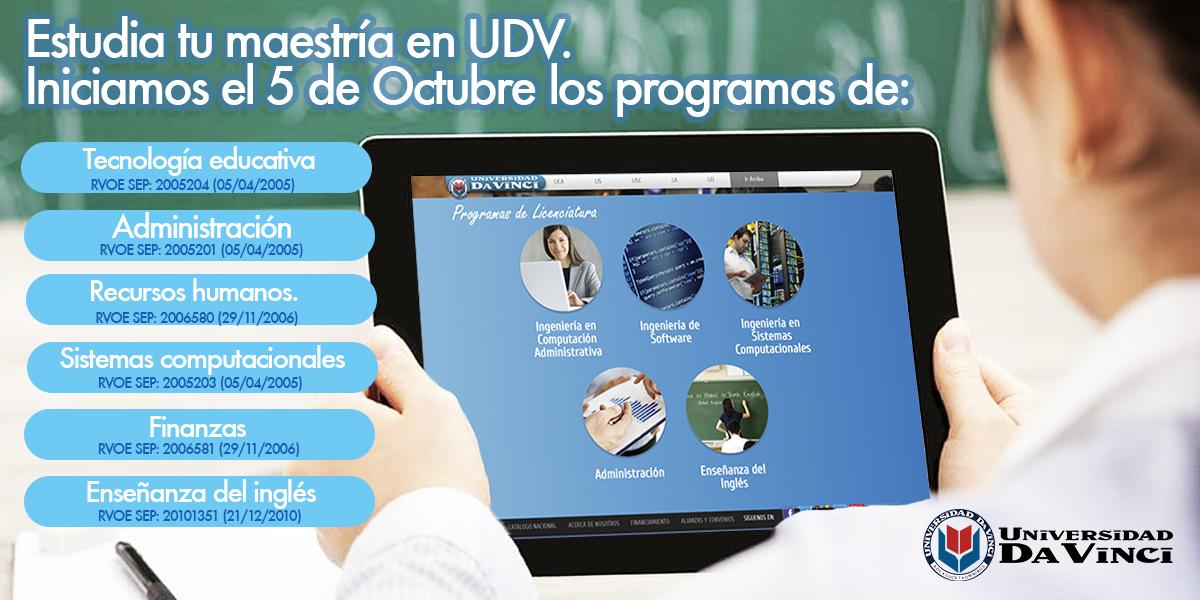 ¡Inscríbete del 21 al 27 de Septiembre a nuestros programas y obtén tu primer mes gratis! udavinci.edu.mx/contactanos.ht…