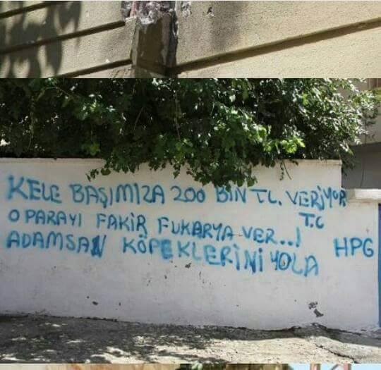 Silvan'dan işgalcilere karşı anlamlı duvar yazısı..!