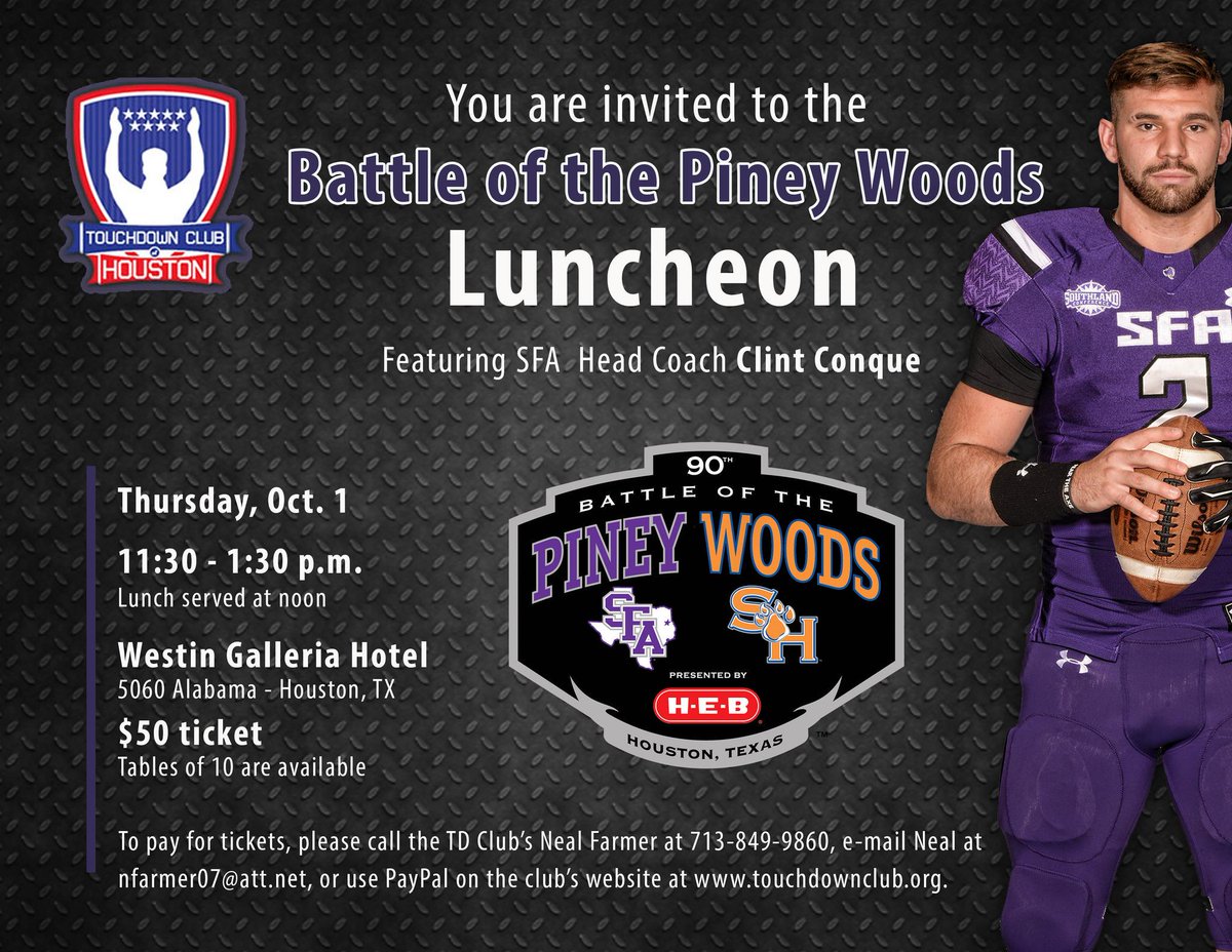 SFA_Football's tweet photo. Don't miss the @BOTPW luncheon. #WeRise http://t.co/gZuwjsVYPl