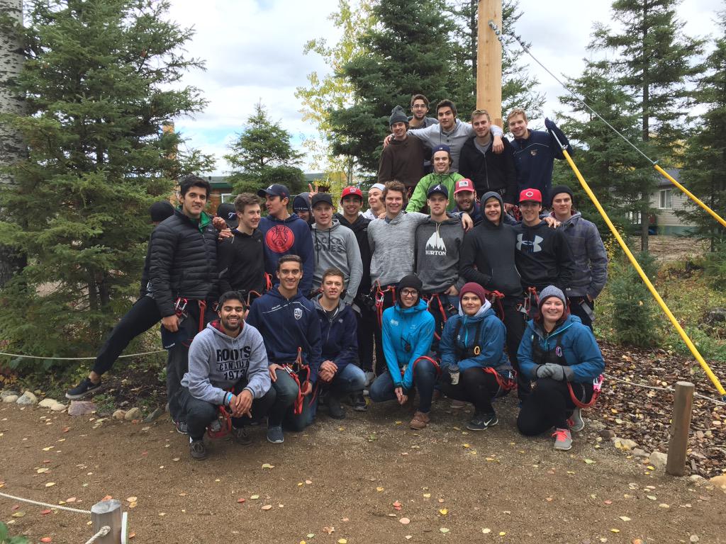 MOBHockey's tweet photo. Today the #OilBarons took in some zip lining at @WildPlayParks in #ymm. #AJHL #WildPlay http://t.co/d72xf234kr