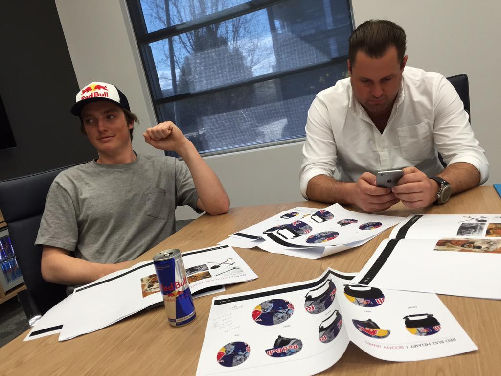 Talking new helmets and googling how to mini Shaka. <a href="/redbullau/">Red Bull Australia</a> <a href="/Bratchelor/">Simon Barratt</a>