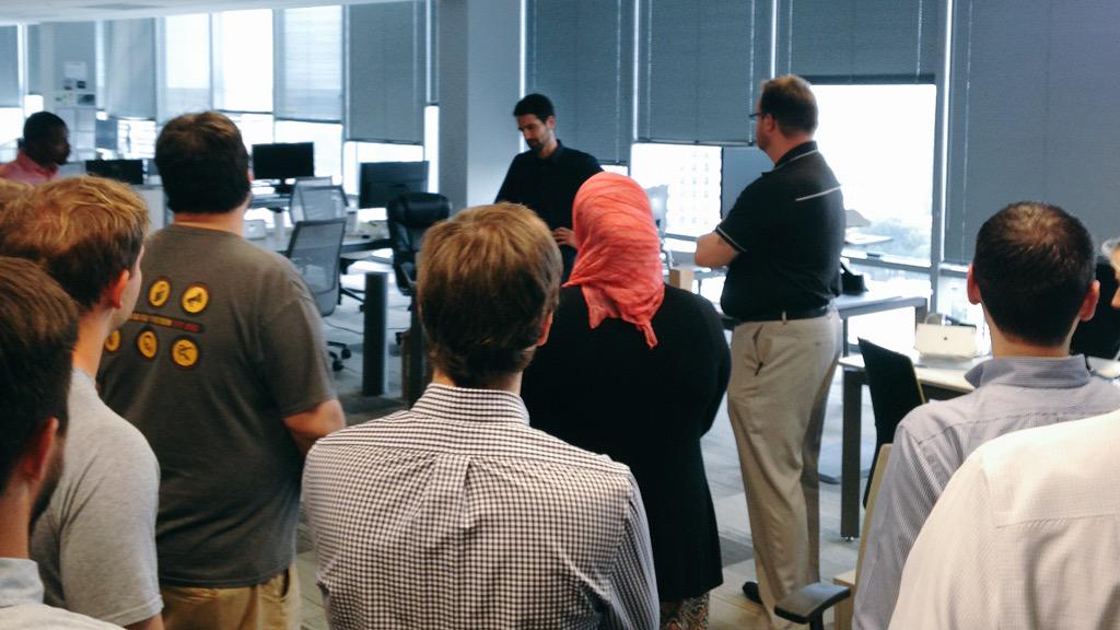 TweetTechTalent's tweet photo. Check out the crowd for our stop at @GetLevvel! #TTSSC http://t.co/R9DChBjk6m