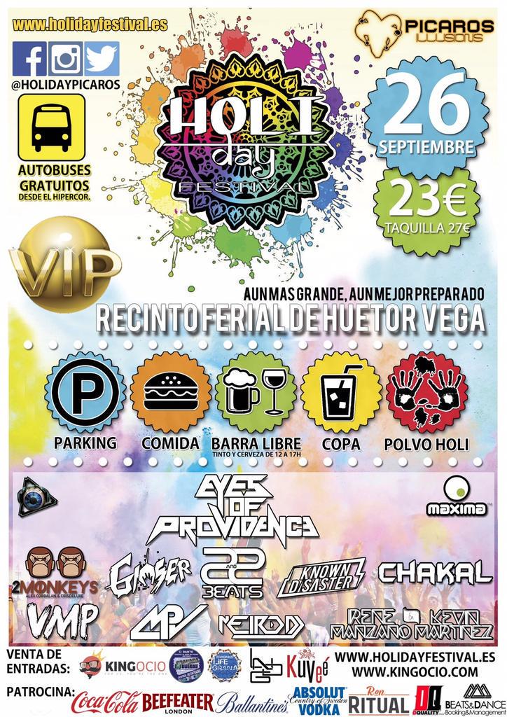Arrebola_Victor's tweet photo. 💥HOLIDAY FESTIVAL YA ESTÁ AQUÍ💥 Recinto ferial d Huetor Vega Entradas🔀660852874 o MD @Holidaypicaros @lanochedegrana http://t.co/89DQK9A6lk
