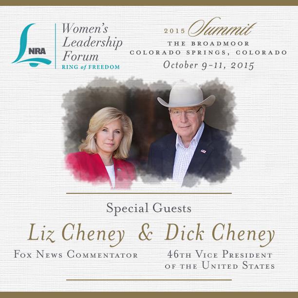 nrawomen's tweet photo. Don't miss Dick Cheney &amp; @Liz_Cheney at the 2015 NRA Women's Leadership Forum Summit! http://t.co/R7azWAdXI0 http://t.co/UutSPQNDFS