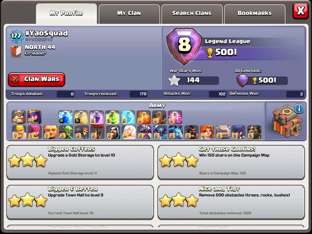 JorgeYao87's tweet photo. @ClashofClans who said I'm not a Legend? #YaoSquad http://t.co/bHC15QhwLh