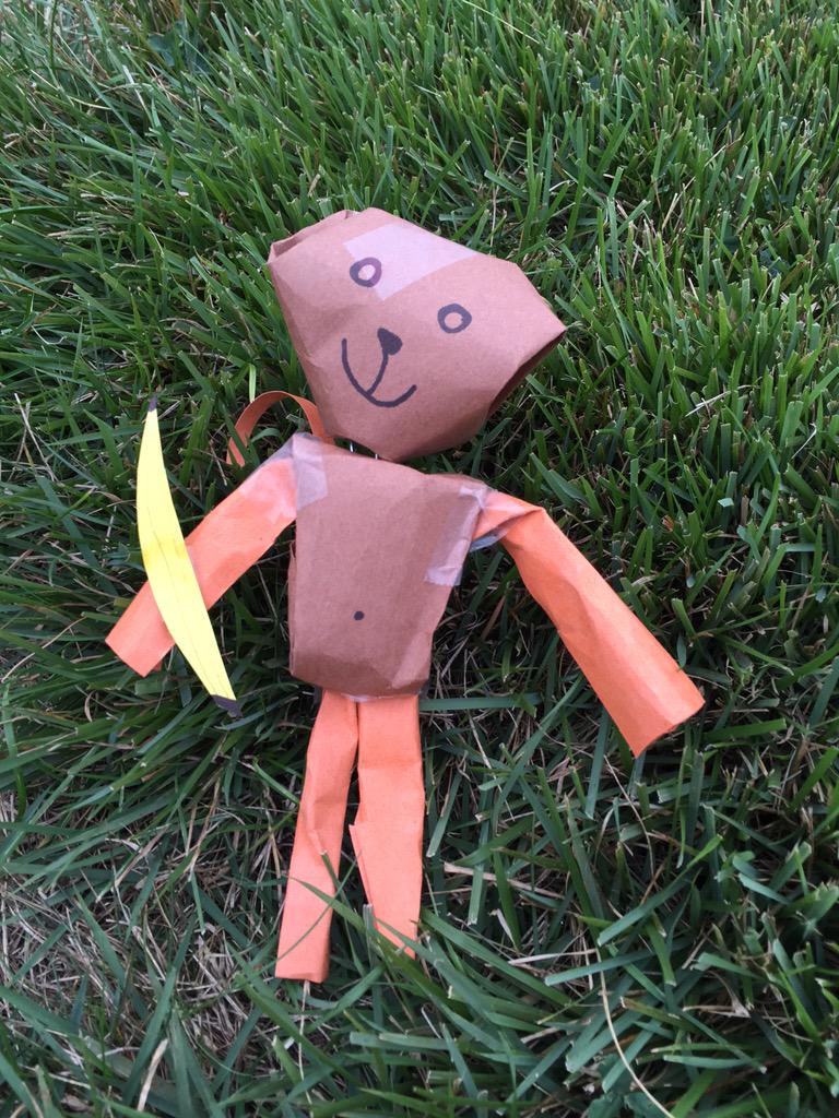 foolsgoldhoran's tweet image. Look at my monkey I made for geometry class. His name is Chester. #justmonkeythings
