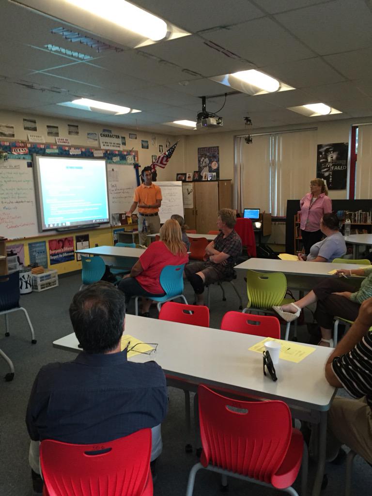NFAsstSuper's tweet photo. "We write using multiple genres: Information, opinion and narrative writing." Open house at NFMS. http://t.co/10vMUT53kT
