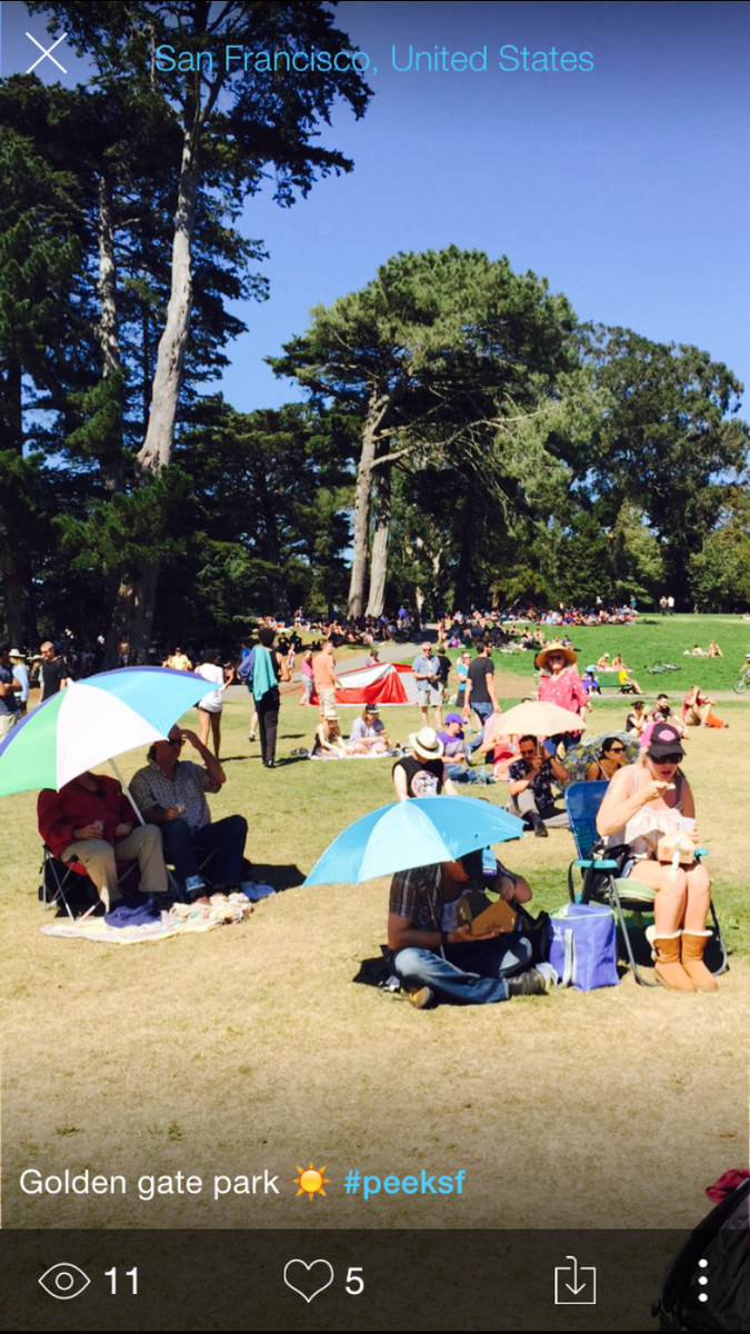 peekshareapp's tweet photo. Record highs in SF yesterday! Ocean Beach, @GoldenGatePark, @DoloresPark packed w/ people enjoying the sun! #PEEKSF http://t.co/PuwXVyZh7w