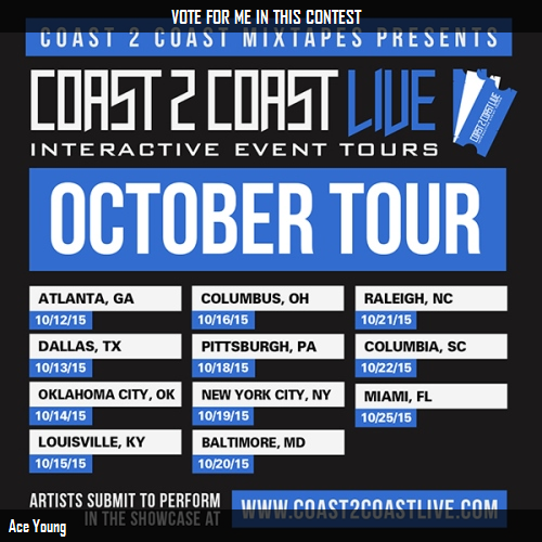 aceyoung300's tweet photo. Vote for me to perform at #Columbia, SC Edition 10/22/15! http://t.co/WMVTXw9OnH #Coast2Coast http://t.co/ec4kftM0VA