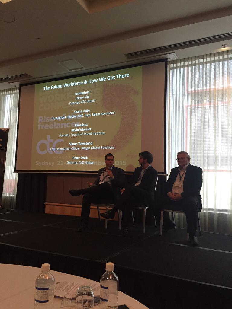 HassanahRudd's tweet image. What's the future state of the workforce?  #cwf15