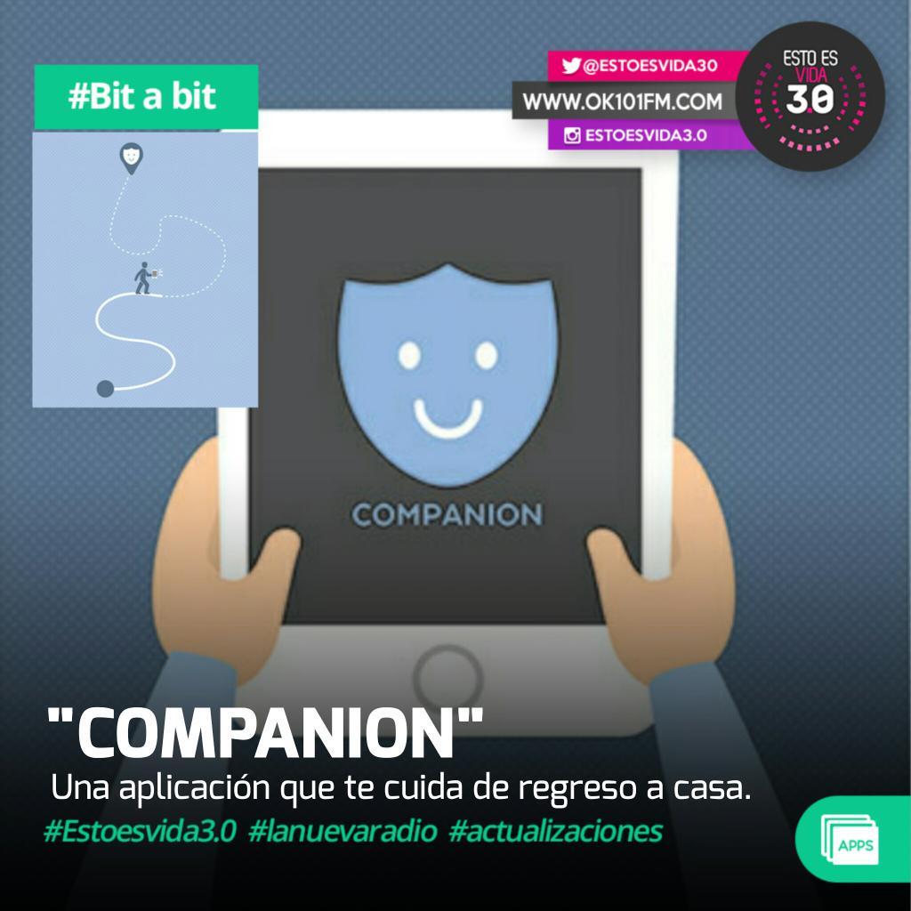 estoesvidaweb's tweet image. #BitaBit  “Companion” es una nueva app que se asegura que nunca camines solo. 📻🎶🎤🎧 ¡Entérate 7:30PM!
