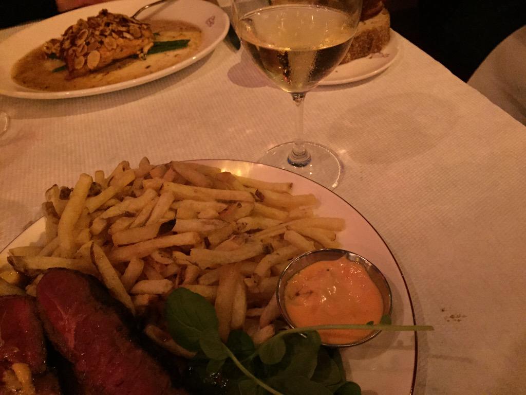ali2529's tweet photo. Fabulous #dinner the other night @MonsieurBenj w seafood sausage &amp; #steakfrites. Just added @MonsieurBenj to #zeblist http://t.co/dcuXMuiPWG