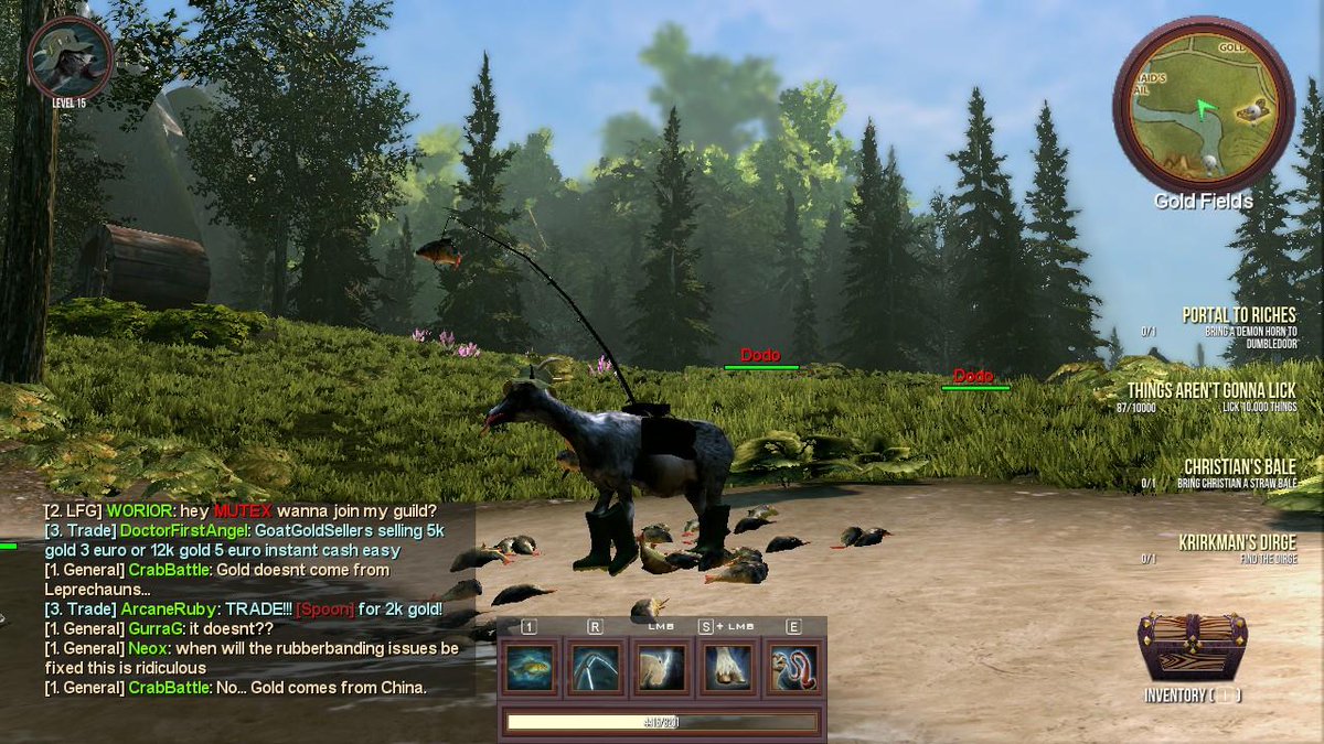 MUTEX_NWS's tweet photo. 各種釣りが出来て面白いPCゲームSS集その２
Emil Chronicle Online
Master of Epic
Monster Hunter Frontier G
...
..
.
Goat MMO Simulator http://t.co/Do96qZfq5m