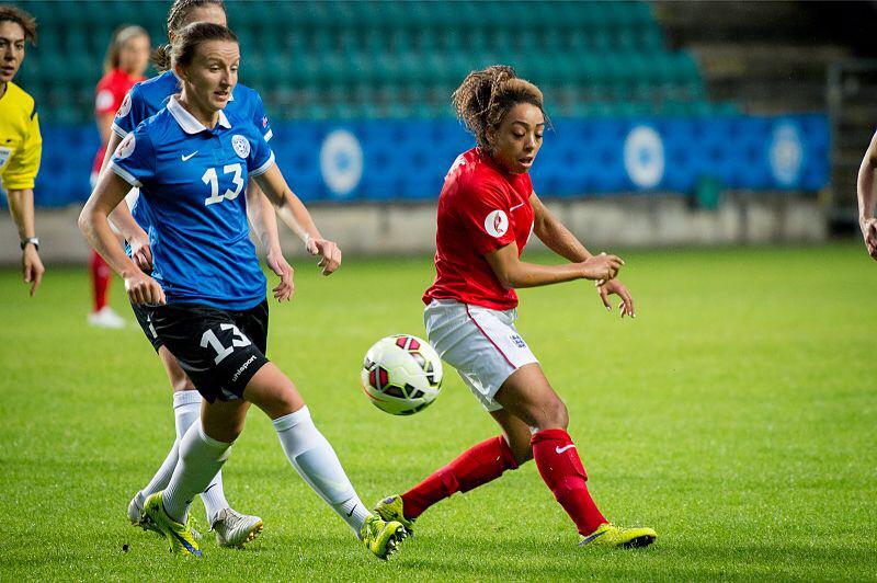 LauriBambus's tweet photo. #EstvEng Thanks girls! Sry, our brave ladies lost 2 @england 2day Excellent hat-trick by @DC15_x (photos by I.Saabas) http://t.co/ZpXTVYTAqO