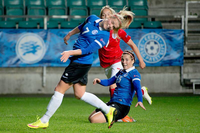 LauriBambus's tweet photo. #EstvEng Thanks girls! Sry, our brave ladies lost 2 @england 2day Excellent hat-trick by @DC15_x (photos by I.Saabas) http://t.co/ZpXTVYTAqO