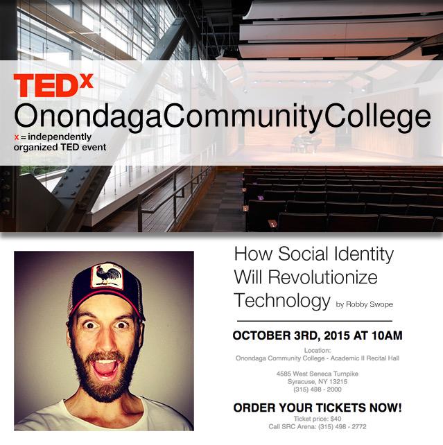 robbyswope's tweet image. I'm speaking @TEDx upstate #NY at the school I dropped out of to pursue my dreams #fullcircle on.fb.me/1KwDimX
