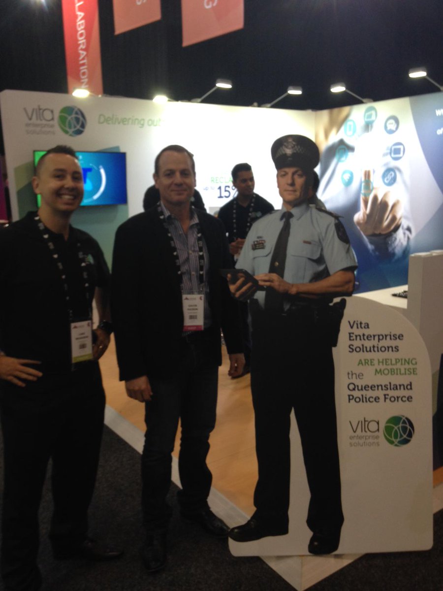 vitagroup's tweet image. Visit us at Future Ways of Working &amp;amp; Collaboration at #Vantage15 &amp;amp; find out how we helped mobilise Queensland Police!