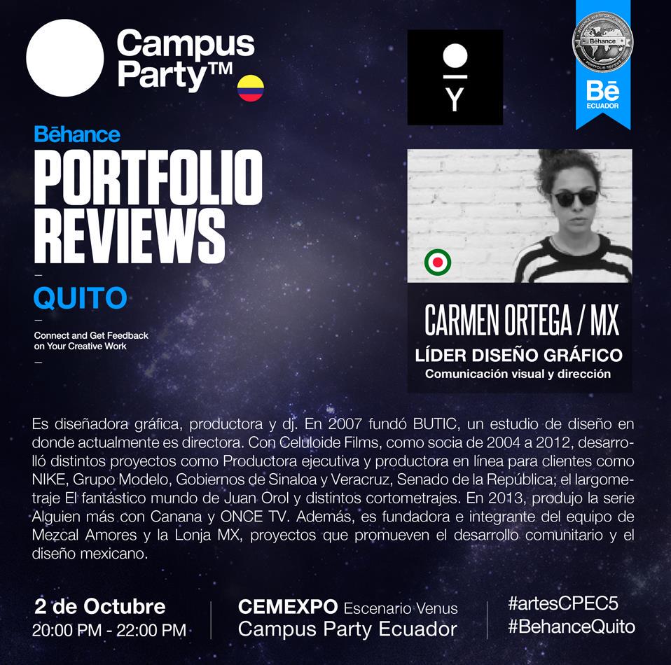 behanceQUITO's tweet photo. LÍDER DISEÑO / MÉXICO
Carmen Ortega
Revisión de Portafolios
>> http://t.co/CAPHgLWjri
#BehanceQuito #artesCPEC5 http://t.co/EnuSoPGMt3
