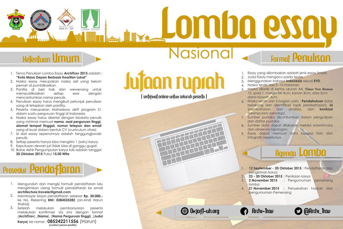 Buruan ikutan. More info (fb: ArchiTrav) <a href="/HMS_ITI/">Himpunan FTSP ITI</a> <a href="/Hmjsiuigm/">HMJ SI UIGM</a> <a href="/Geodesiunpak/">HMGD_UNPAK</a> <a href="/HMPWKorseni/">Divisi ORSENI HMPWK</a> <a href="/HMS_PAKUAN/">HMS FT-UNPAK</a> <a href="/HMAItenasBDG/">HMA ITENAS BANDUNG</a>